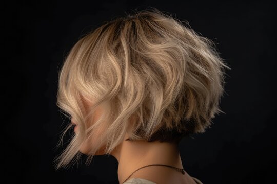 Bob Haircut With Textured Layers At The Back. Generative AI