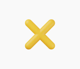 Obraz premium 3D Realistic Cross checkmark sign vector illustration