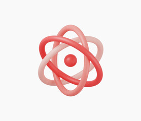 3d Realistic Atom icon vector Illustration
