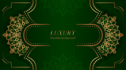 green and gold, luxury mandala background
