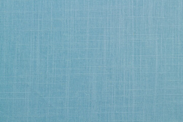 Texture of navy color background from textile material with wicker pattern, macro. Vintage fabric cloth,	