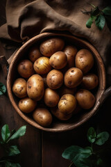 Top view of potatoes