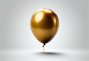 Golden Balloon isolated on White Background. Generative AI