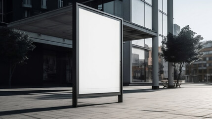 Fototapeta premium Blank an empty billboard in a busy shopping. generative ai.