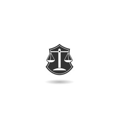 Fototapeta na wymiar Law firm logo shield icon with shadow