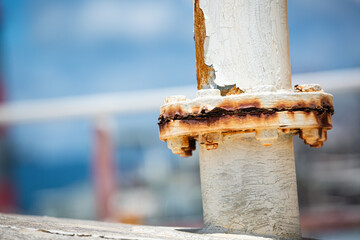 Rust damage paint and corrosion flange on the roof tank.