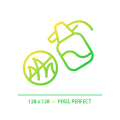 Weed control gradient linear vector icon. Reducing growth. Vegetation management. Herbicide spraying. Vegetable garden. Thin line color symbol. Modern style pictogram. Vector isolated outline drawing