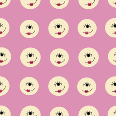 Feminine look, abstract personage, mascot design, funny face, cute icon