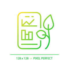 Smart soil monitoring gradient linear vector icon. IoT based farming. Moisture sensor. Precision agriculture. Thin line color symbol. Modern style pictogram. Vector isolated outline drawing