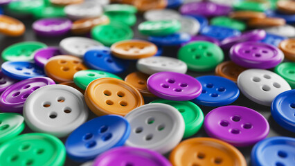 Colorful Plastic Clothes Button - 3d render