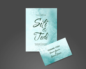 Wedding invitation with abstract watercolor background