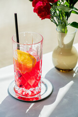 tasty cocktail on the white table