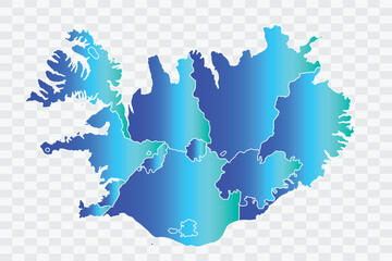 Iceland Map. teal blue Color Background quality files png