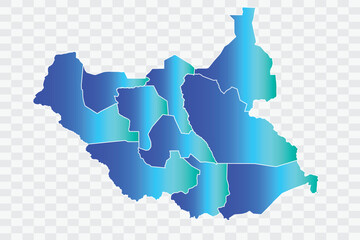 South Sudan Map teal blue Color Background quality files png