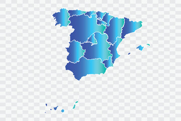 Obraz premium Spain Map teal blue Color Background quality files png