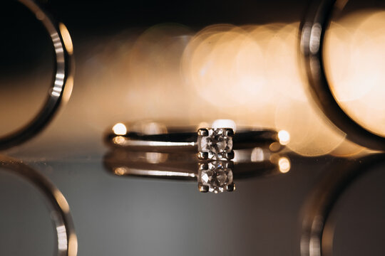 Wedding engraved gold ring
