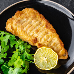 fish and chips french fries deep fried fast food takeaway meal food snack on the table copy space food background rustic top view