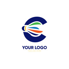 Letter C Initial Shuttlecock Logo Design Vector Icon Graphic Emblem Illustration