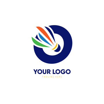 Letter O Initial Shuttlecock Logo Design Vector Icon Graphic Emblem Illustration