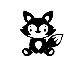The silhouette of a sly fox cute animal cartoons for kids