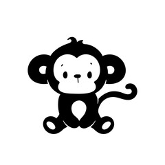 silhouette of a naughty little monkey cute animal cartoons for kids