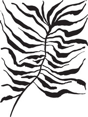 Tropic Leaf Black Brush Silhouette