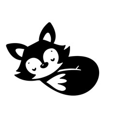The silhouette of a sly fox cute animal cartoons for kids