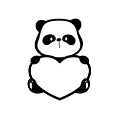 little panda silhouette making cute gestures animal cartoons for kids