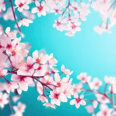 Foto op Canvas Spring sakura cherry blossom, Easter, Birthday, Mother's Day, generative ai © SvetlanaSF