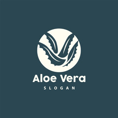 Aloe Vera Logo, Herbal Plant Vector, Illustration Symbol Icon Simple Design
