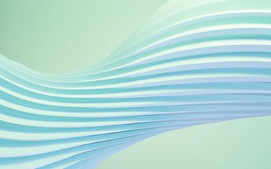 abstract 3d render background, twisted swirl shape wallpaper with blue green gradient