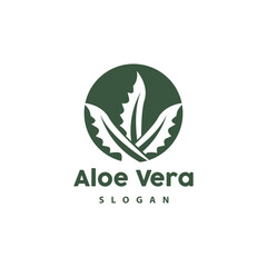 Obraz premium Aloe Vera Logo, Herbal Plant Vector, Illustration Symbol Icon Simple Design