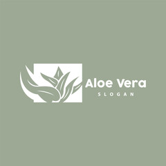 Fototapeta premium Aloe Vera Logo, Herbal Plant Vector, Illustration Symbol Icon Simple Design