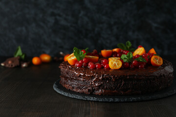 Tasty dessert - Chocolate cake, concept of delicious dessert