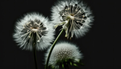 dandelion on black Generate Ai