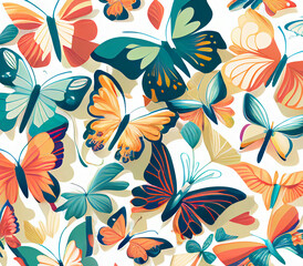Vector illustration Butterflies Generative AI