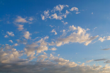 Naklejka na ściany i meble Sunrise sky with clouds, background