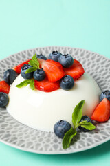 Delicious and sweet dessert - Panna Cotta, composition for tasty dessert concept