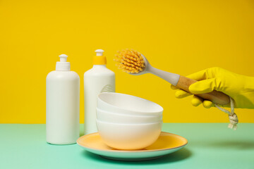 Detergent, accessories for dish washing and cleaning