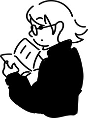 Girl Glasses Human Monochromatic