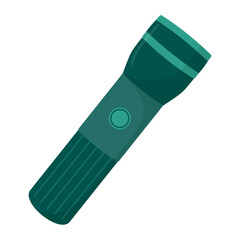 Pocket flashlight. A light source for individual use. Illumination of objects in the dark. Vector illustration in the flat style. Isolated on a white background.