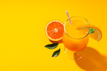 Orange cocktail, concept of fresh delicious summer citrus cocktail