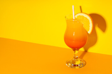 Orange cocktail, concept of fresh delicious summer citrus cocktail