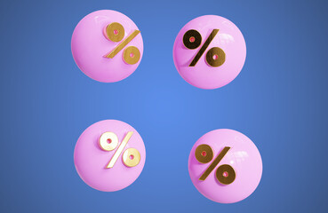 discont procent 3d render