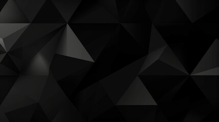 Obraz premium Black polygonal abstract background. Triangular 3d texture.Generative Ai