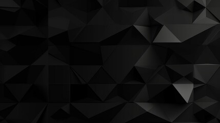 Fototapeta premium Black polygonal abstract background. Triangular 3d texture.Generative Ai