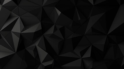 Black polygonal abstract background. Triangular 3d texture.Generative Ai