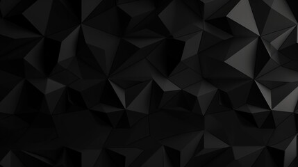 Obraz premium Black polygonal abstract background. Triangular 3d texture.Generative Ai