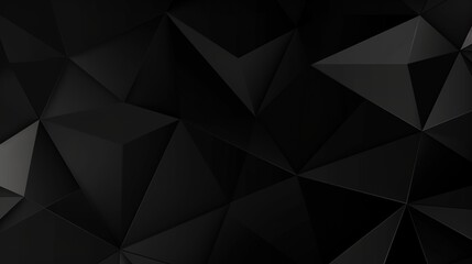 Fototapeta premium Black polygonal abstract background. Triangular 3d texture.Generative Ai