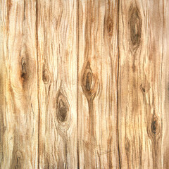 Watercolor illustration of wood texture, wooden planks. Handmade.